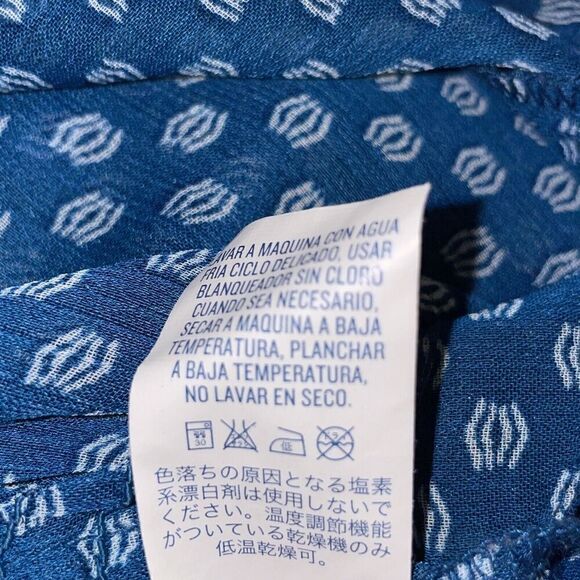 Womans Old Navy Top Size S P P Blue Print 100% Polyester - Picture 4 of 4